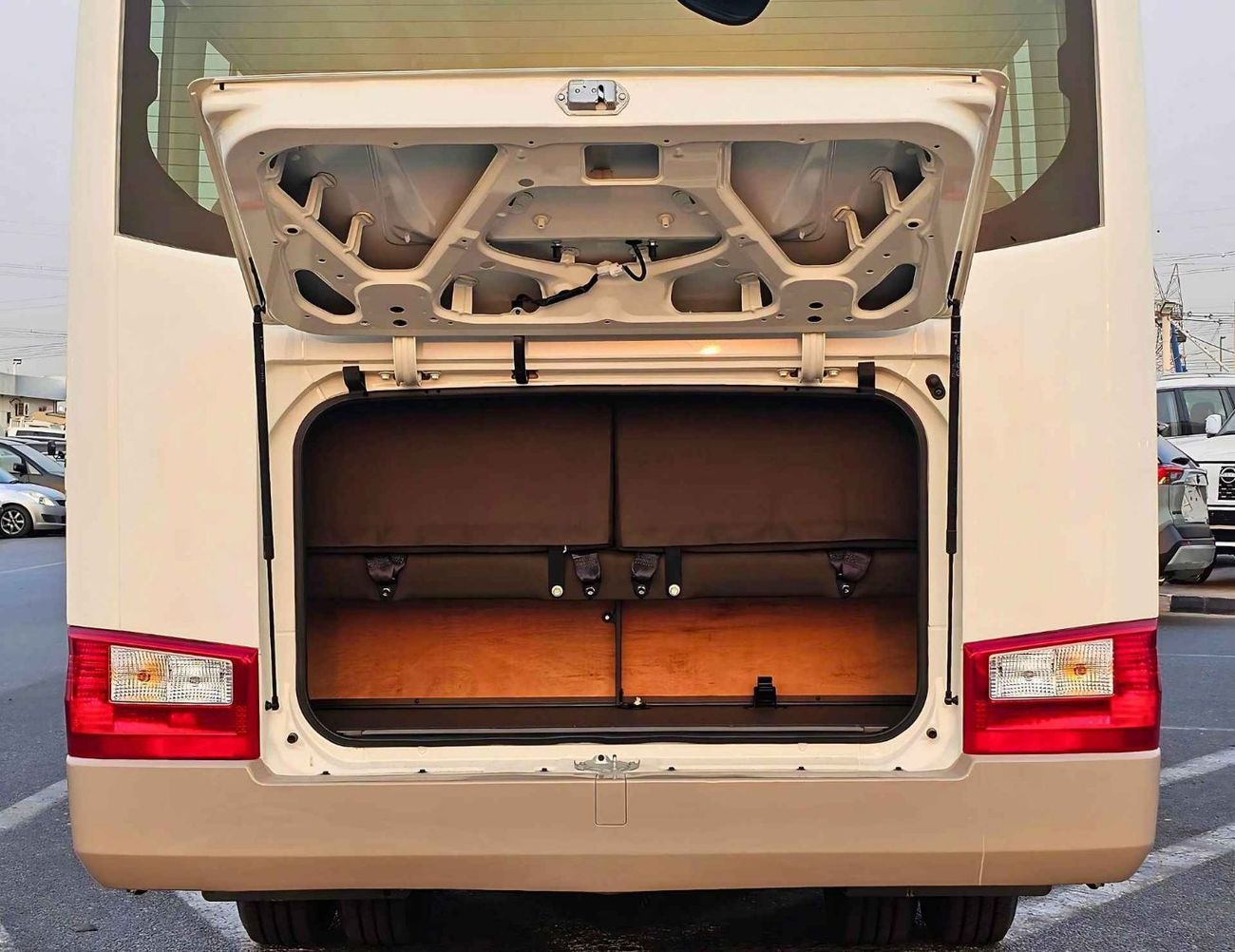 Toyota Coaster rear luggage area